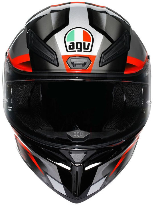 AGV K1 S Black / Grey / Red Motorcycle Helmet Full Face ECE 22.06 1500gr