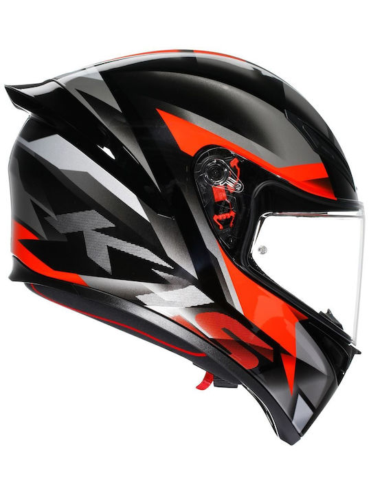 AGV K1 S Black / Grey / Red Motorcycle Helmet Full Face ECE 22.06 1500gr