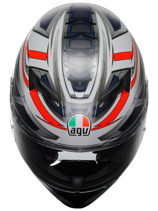 AGV K3 Space Mat White / Red Motorcycle Helmet Full Face ECE 22.06 1500gr with Pinlock 18381001.020