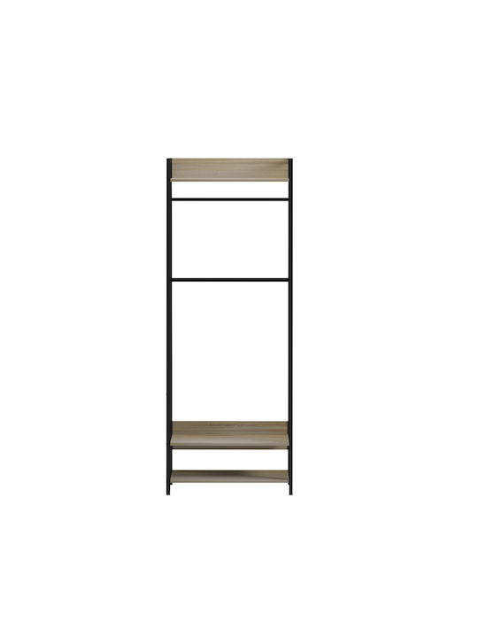 Aranja Mobilier de Intrare cu Dulap pentru Pantofi Black-Sonoma Melamine 64x40x169cm