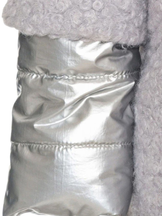 Kids' Casual Jacket Short with Hood Silver