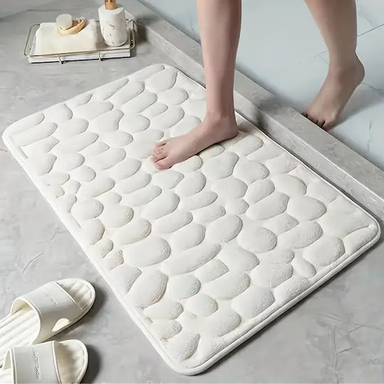 Bakaji Πατάκι Μπάνιου Microfiber 02840698 Λευκό 60x40εκ.