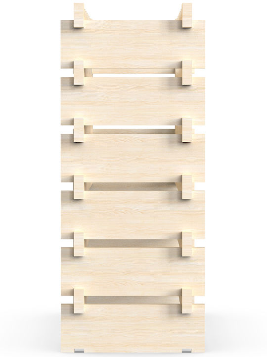 Bakaji Free Standing Wooden Wine Cabinet for 48 Bottles Beige 90x30x81cm