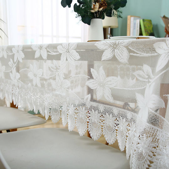Lace White Tablecloth 150x150cm
