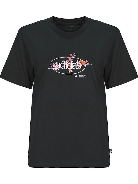 Floral Graphic Women's T-shirt Black