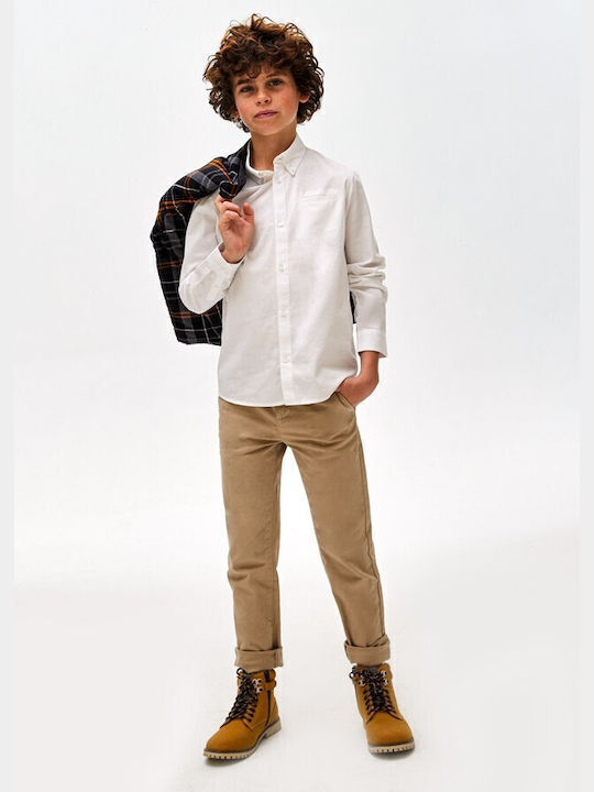 Kids One Color Shirt Long Sleeve White