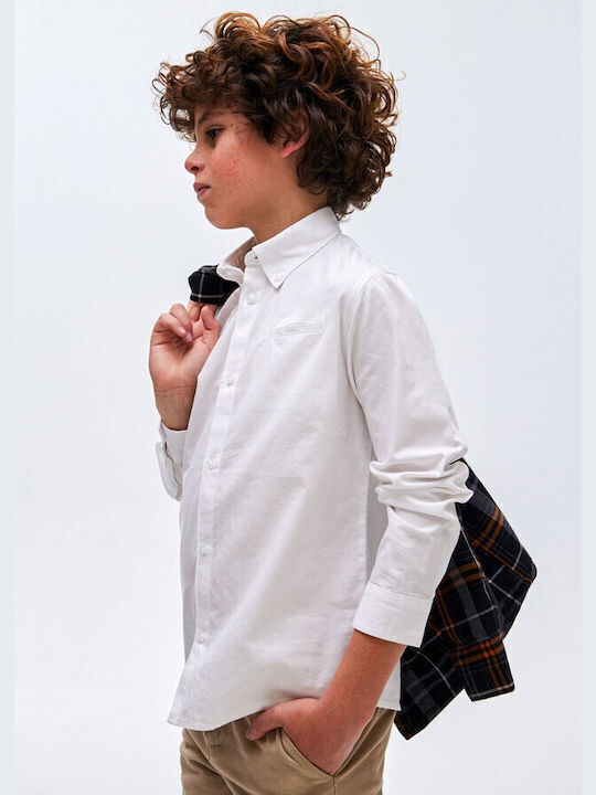 Kids One Color Shirt Long Sleeve White