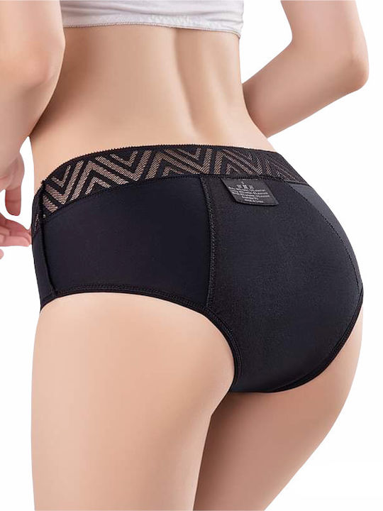 Damen-Slip Menstruell Schwarz