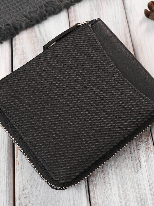 Set Leather Men's Wallet with RFID Black