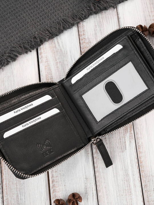 Set Leather Men's Wallet with RFID Black
