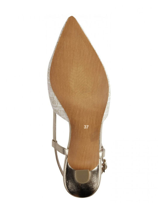 Pumps mit Riemchen Ecru