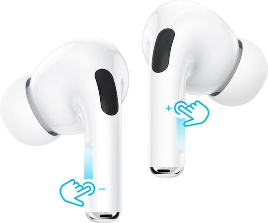 Borofone BW63 In-ear Bluetooth Handsfree Ακουστικά με Θήκη Φόρτισης Λευκά