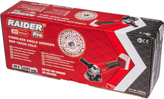 Raider RDP-YAG20 Grinder 125mm Battery with Speed Control 20V Solo