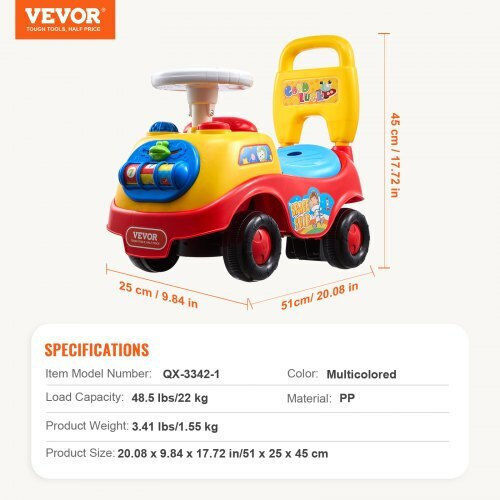 Vevor Количка Езда На За 12+ Месеца Многоцветна