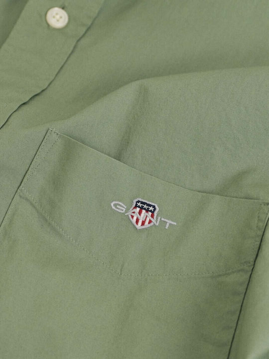 Long-sleeved Cotton Shirt Kalamata Green