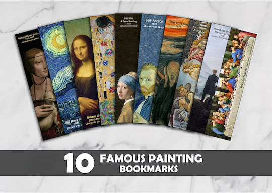 Set 10 Glossy Cardboard Bookmarks Adults Reading Enthusiasts Painted Design