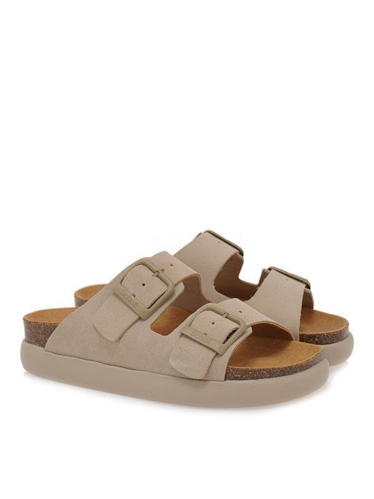 Scholl Noelle Chunky Women's Flat Sandals in Beige Color