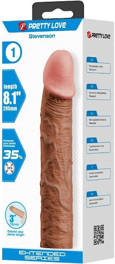 Pretty Love Penis Sleeve Proektasi Peous Kafe 7.6cm
