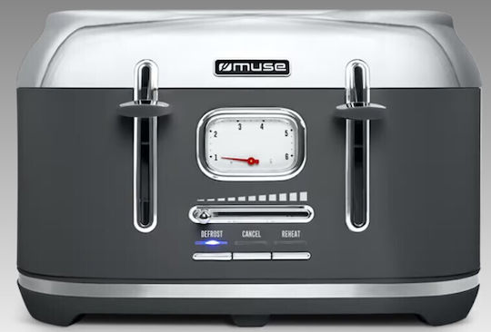 Muse Toaster 4 Slots 1800W Inox