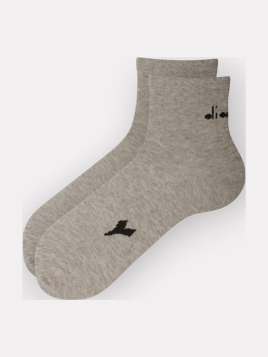 Diadora Cotton Mid-Cut Unisex Socks Value Pack of Three Pieces D9355-grey