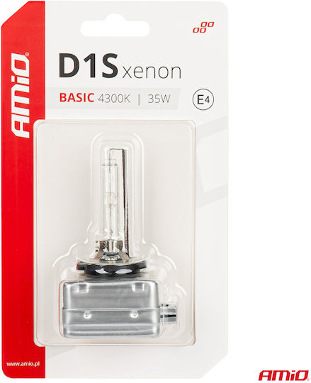 AMiO Λάμπα Αυτοκινήτου & Μοτοσυκλέτας D1S / D1 Xenon 4300K Φυσικό Λευκό 12V 35W