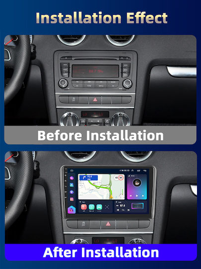 Car Audio System for Audi A3 2003-2012 (Bluetooth/USB/WiFi/GPS/Apple CarPlay/Android Auto) with 9" Touch Screen