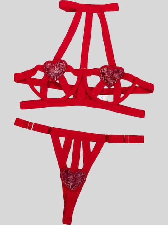 Senses Underwear Set with Bra & String Red