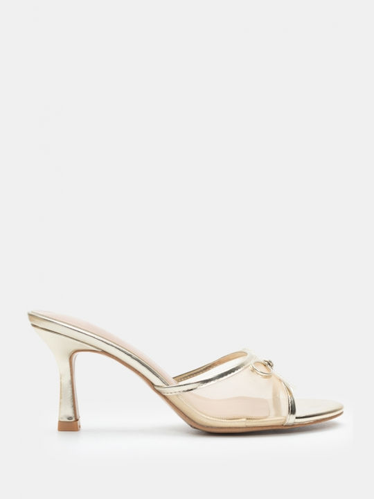 Luigi Heel Mules Gold