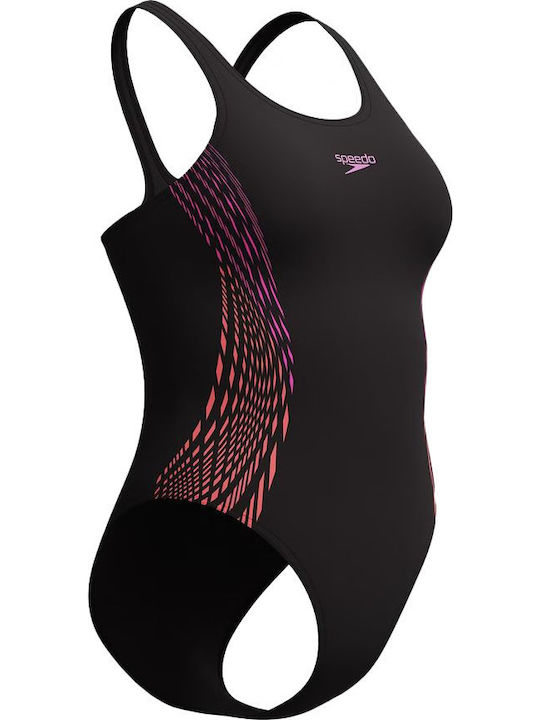 Placement Muscleback Athletic One-Piece Swimsuit Black/Pink