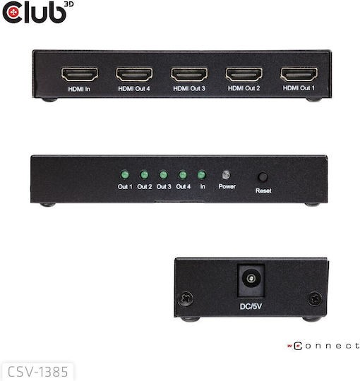 Club-3D Video-Splitter CSV-1385 4:1 HDMI 4K 120Hz Schwarz