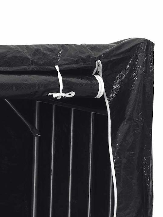 vidaXL Дърво Рафт Съхранение на Дърва 151x60.5x110.5см Черен