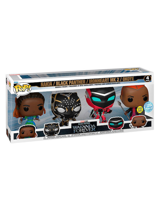 Funko Pop! Marvel: Nakia / Black Panther / Ironheart MK2 & Okoye 4er-Pack Wackelkopf & Leuchtet im Dunkeln Sonderausgabe 2Stück