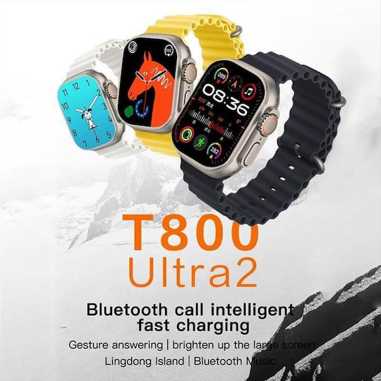 Andowl W800 Ultra 49mm Smartwatch with Heart Rate Monitor (Beige)