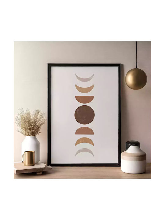 Poster Moon Geometry Pst178 21cm X 30cm Λευκό Κάδρο Pvc 18x24