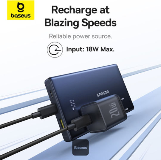 Baseus PicoGo Baterie Externă 10000mAh 20W Cu 2 Porturi De Ieșire USB-A Și Port De Ieșire USB-C Power Delivery / Încărcare Rapidă Negru Cosmic