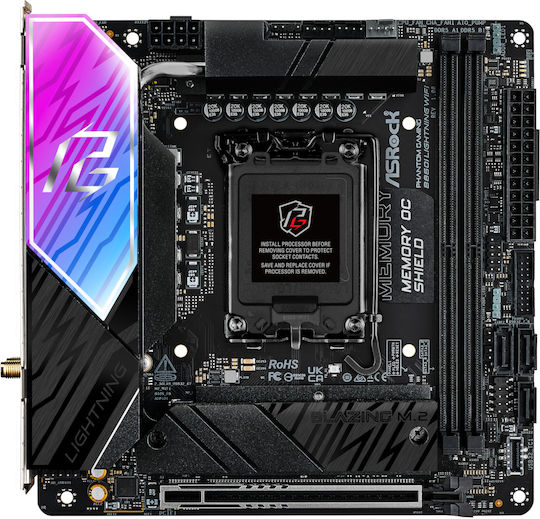 ASRock B860I Lightning WiFi Motherboard Mini ITX με Intel 1851 Socket 90-MXBRZ0-A0UAYZ
