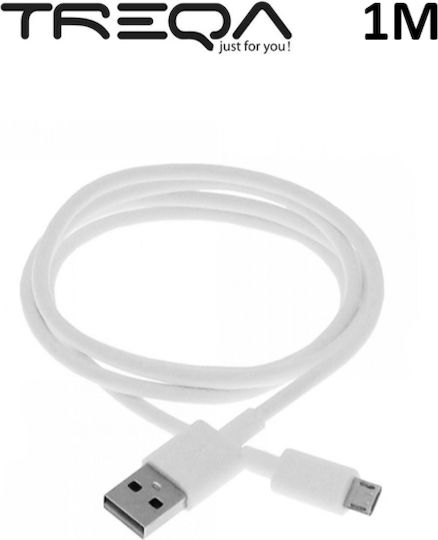 Treqa CA-1012 USB-A to Lightning Cable Λευκό 1m