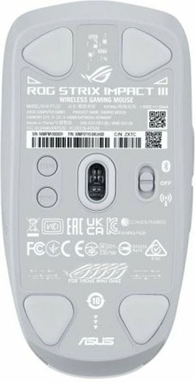 Asus ROG Strix Impact III Ασύρματο Gaming Ποντίκι Λευκό