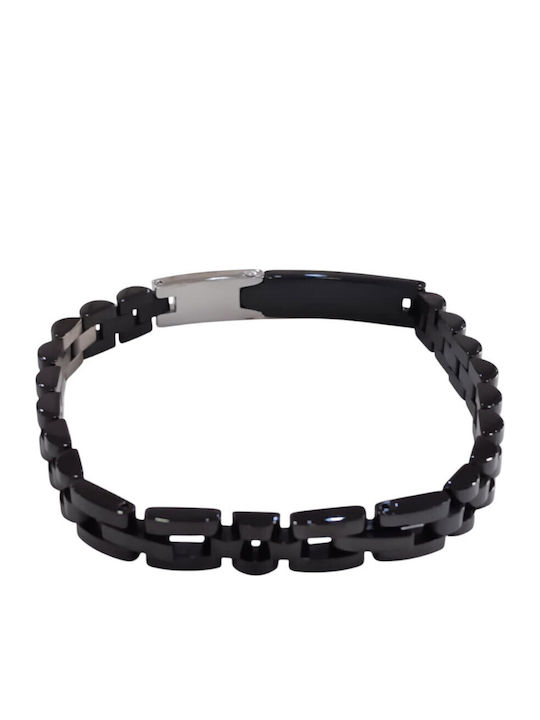 Kalliopi Silver Men's Bracelet Identity from Stainless Steel 22cm