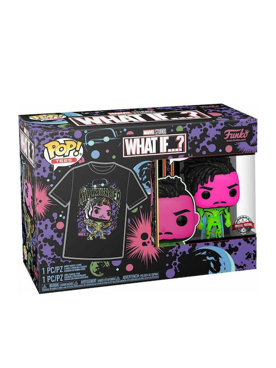 Pop! Marvel: Marvel - Tee Adult: What If...? - Infinity Killmonger (Blacklight) Vinyl Figure & T-Shirt (L) Bobble-Head Special Edition (Exclusive)