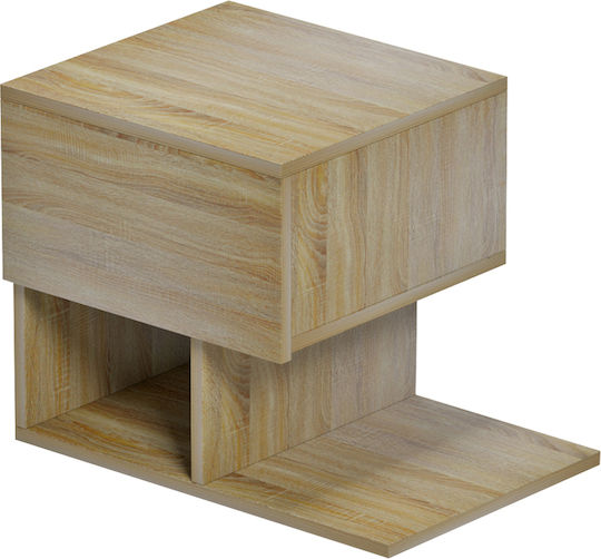 Caspian Wooden Bedside Table Beige 46.8x33x36.8cm