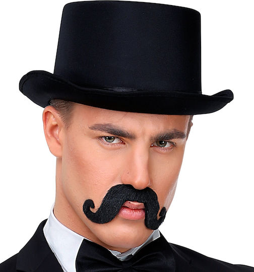 Schnurrbart / Bart für Karneval in Schwarz Farbe