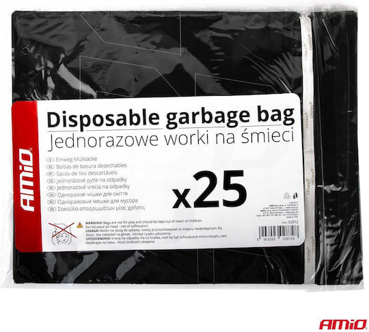 Pungi de Gunoi pentru Vehicul Amio Material Pe Plastic Culoare Neagră Amio 25 Bucăți