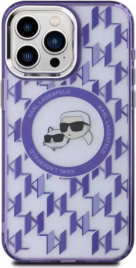 Karl Lagerfeld Iml Monogram K&ch Heads Magsafe Case Iphone 16 Pro Purple