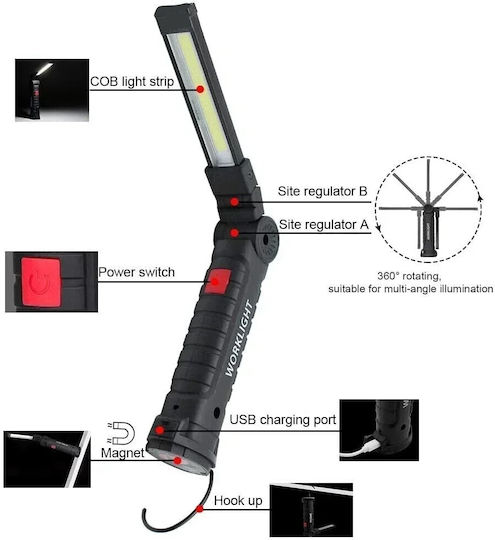 Rechargeable Workshop Light LED with Brightness up to 2700lm