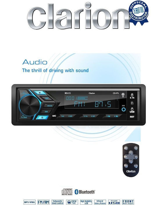 Clarion Ηχοσύστημα Αυτοκινήτου 1DIN (Bluetooth/USB)