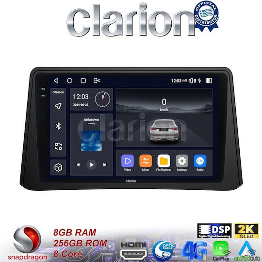 Clarion Car Audio System for Opel Mokka 2012 > 2015 (Bluetooth/USB/WiFi/GPS/Apple-Carplay/Android-Auto) with Touch Screen 9"