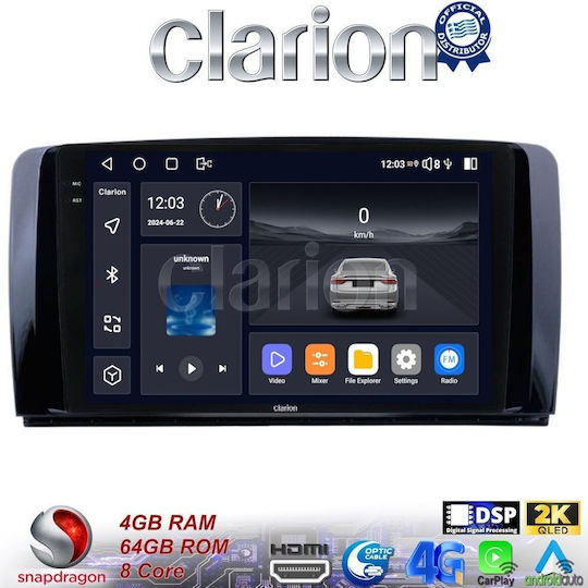 Clarion Auto-Audiosystem für Mercedes-Benz R-Klasse 2006>2014 (Bluetooth/USB/WiFi/GPS/Apple-Carplay/Android-Auto)