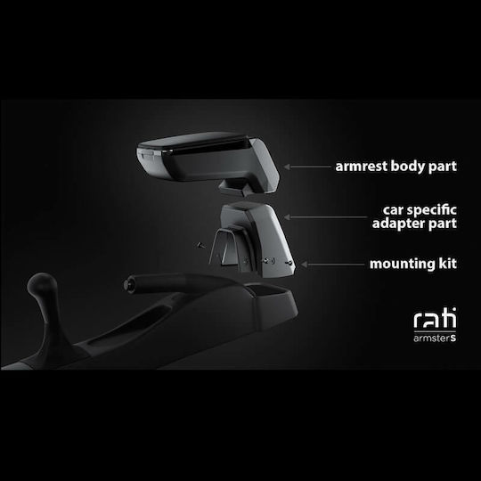 Rati Armster Car PU Armrest for Volkswagen Polo 18+ Black