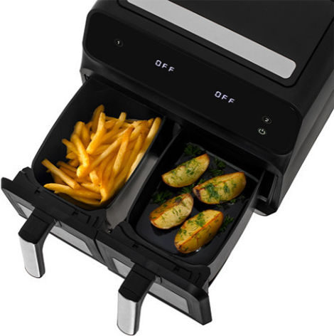 Adler Air Fryer με Διπλό Αποσπώμενο Κάδο 8lt Μαύρο AD 6315